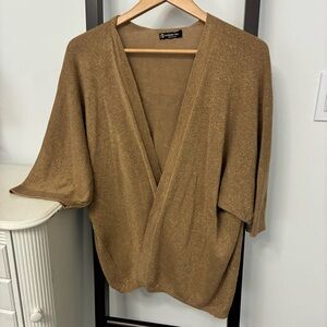 Italian gold cardigan. Beautiful!! Made in Italy. Open in front sweater VGUC